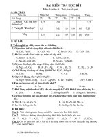 Kiểm tra HK I Hóa 9(Matran+ĐA)