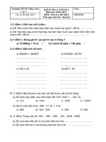 Đề Toán + T Việt CK1 lớp 4 (10-11)