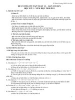 ĐỀ CƯƠNG ÔN TẬP HỌC KỲ I.TỰ NHIÊN 2010-2011