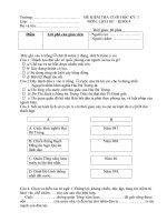 Đề Kiểm tra Học kỳ I_Lịch Sử lớp 4_5