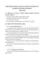 THỰC TRẠNG CÔNG TÁC QUẢN LÝ DỰ ÁN TẠI CÔNG TY CỔ PHẦN VINALINES LOGISTICS