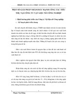 MỘT SỐ GIẢI PHÁP NHẰM ĐẨY MẠNH CÔNG TÁC TIÊU THỤ TẠI CÔNG TY VẬT LIỆU NỔ CÔNG NGHIỆP