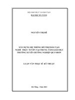 XÂY DỰNG HỆ THỐNG HỖ TRỢ ĐÀO TẠO  NGHỀ  TRỰC TUYẾN TẠI TRUNG TÂM GIÁO DỤC  THƯỜNG XUYÊN HƯỚNG NGHIỆP QUI NHƠN