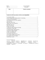 đề kiểm tra 15'''' tiếng anh lần 2 hki 1