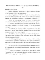 NHỮNG CĂN CỨ PHÁP LÝ VÀ SỰ CẦN THIẾT PHẢI ĐẦU TƯ