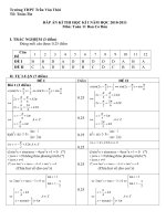 Đáp án Toán 11-thi HKI