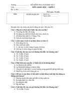 Đề kiểm tra Học kỳ I_môn Khoa Học Lớp 5_3