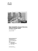 High Availability Campus Recovery Analysis Design Guide
