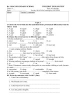 bài kiểm tra 1 tiết số 1-lớp 9