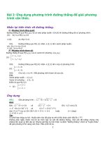 Ứng dụng phương trình đường thẳng để giải phương trình căn thức
