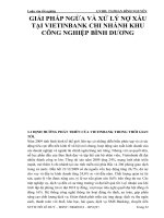 GIẢI PHÁP NGỪA VÀ XỬ LÝ NỢ XẤU TẠI VIETINBANK CHI NHÁNH KHU CÔNG NGHIỆP BÌNH DƯƠNG