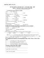 Tổng hợp đề thi KI Tiếng Anh các lớp cấp II