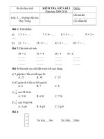 KTĐK giữa kì I- môn Toán lớp 3