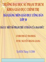 một số phạm trù cơ bản của đạo đức.