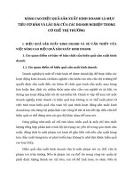 NÂNG CAO HIỆU QUẢ SẢN XUẤT KINH DOANH LÀ MỤC TIÊU CƠ BẢN VÀ LÂU DÀI CỦA CÁC DOANH NGHIỆP TRONG CƠ CHẾ THỊ TRƯỜNG