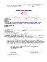 ĐƠN XIN NHẬP HỌC
