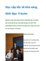 Học cấp tốc về khả năng lãnh đạo: 5 bước