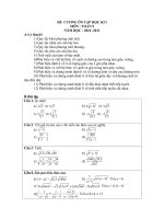 Đề cương HKI Toán 9