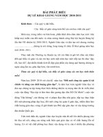 Bài phát biểu khai giảng năm học mới 2010-2011