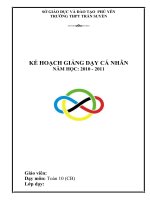 kế hoạch giảng dạy cá nhân môn toán