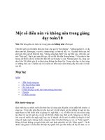 Nên và không nên trong giảng dạy toán( p10)