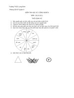 đề thi và đáp án công nghệ 6 HKI