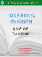 THIẾT KẾ VÀ LẬP TRÌNH WEP BẰNG NGÔN NGỮ ASP - Giới thiệu tổng quan về web