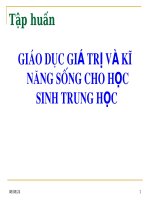 Giáo dục giá trị sống và kỷ năng sống cho hs