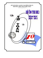 Tự luận Môn Toán 10 HK1