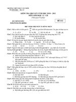 ĐỀ THI SINH HỌC 12 - CB - ĐỀ 2