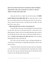 MỘT SỐ GIẢI PHÁP NHẰM ĐẨY MẠNH HOẠT ĐỘNG MỞ RỘNG THỊ TRƯỜNG TIÊU THỤ SẢN PHẨM CỦA CÔNG TY TRUYỀN THÔNG TIN HỌC PHẦN MỀM VIỆT