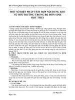 Lồng ghép môi trường trong dạy học Sinh học