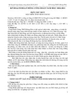 KẾ HOẠCH HOẠT ĐỘNG CÔNG ĐOÀN 10-11