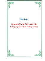 Tiểu lTiểu luậnuận Sự quản lý của Nhà nước các Công ty phát hành chứng khoán