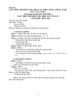 CẤU TRÚC ĐỂ KIỂM TRA TOÁN, NV, TA 9