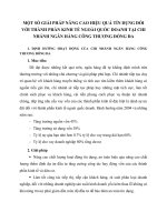 MỘT SỐ GIẢI PHÁP NÂNG CAO HIỆU QUẢ TÍN DỤNG ĐỐI VỚI THÀNH PHẦN KINH TẾ NGOÀI QUỐC DOANH TẠI CHI NHÁNH NGÂN HÀNG CÔNG THƯƠNG ĐỐNG ĐA
