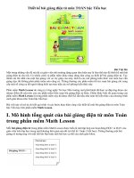 Thiết kế bài giảng điện từ môn toán bằng PM Math Lesson