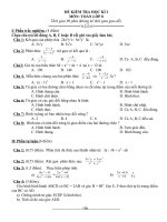 Đề mẫu thi HKI Toán 8 số 8