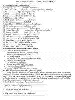 Ôn tập tiếng Anh 7-Học kỳ I