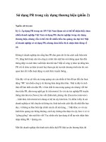 Sử dụng PR trong xây dựng thương hiệu (phần 2)