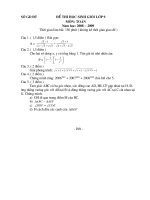 Đề và đáp án HSG  tỉnh9