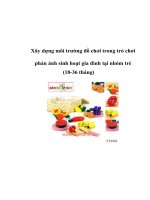 Xây dựng môi trường đồ chơi trong trò chơi phản ánh sinh hoạt gia đình tại nhóm trẻ (18-36 tháng)