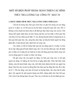 MỘT SỐ BIỆN PHÁP NHẰM  HOÀN THIỆN CÁC HÌNH THỨC TRẢ LƯƠNG TẠI  CÔNG TY  MAY 10