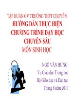 Hướng dẫn thực hiện chương trình dạy học chuyên sâu môn Sinh học
