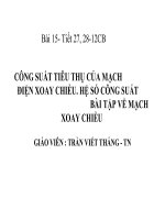 Bài 15-12CB-Công suất, hệ số CS, Bài tập