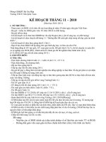 Kế hoạch tháng 11 - 2010