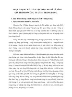 THỰC TRẠNG  KẾ TOÁN TẬP HỢP CHI PHÍ VÀ TÍNH GIÁ THÀNH Ở CÔNG TY CẦU I THĂNG LONG