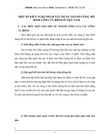 MỘT SỐ KIẾN NGHỊ NHẰM XÂY DỰNG THÀNH CÔNG MÔ HÌNH CÔNG TY BHTH Ở VIỆT NAM