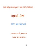 Tiết 21 Hàm số bậc nhất