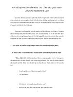 MỘT SỐ BIỆN PHÁP NHẰM NÂNG CAO CÔNG TÁC  QUẢN TRỊ VÀ SỬ DỤNG NGUYÊN VẬT LIỆU